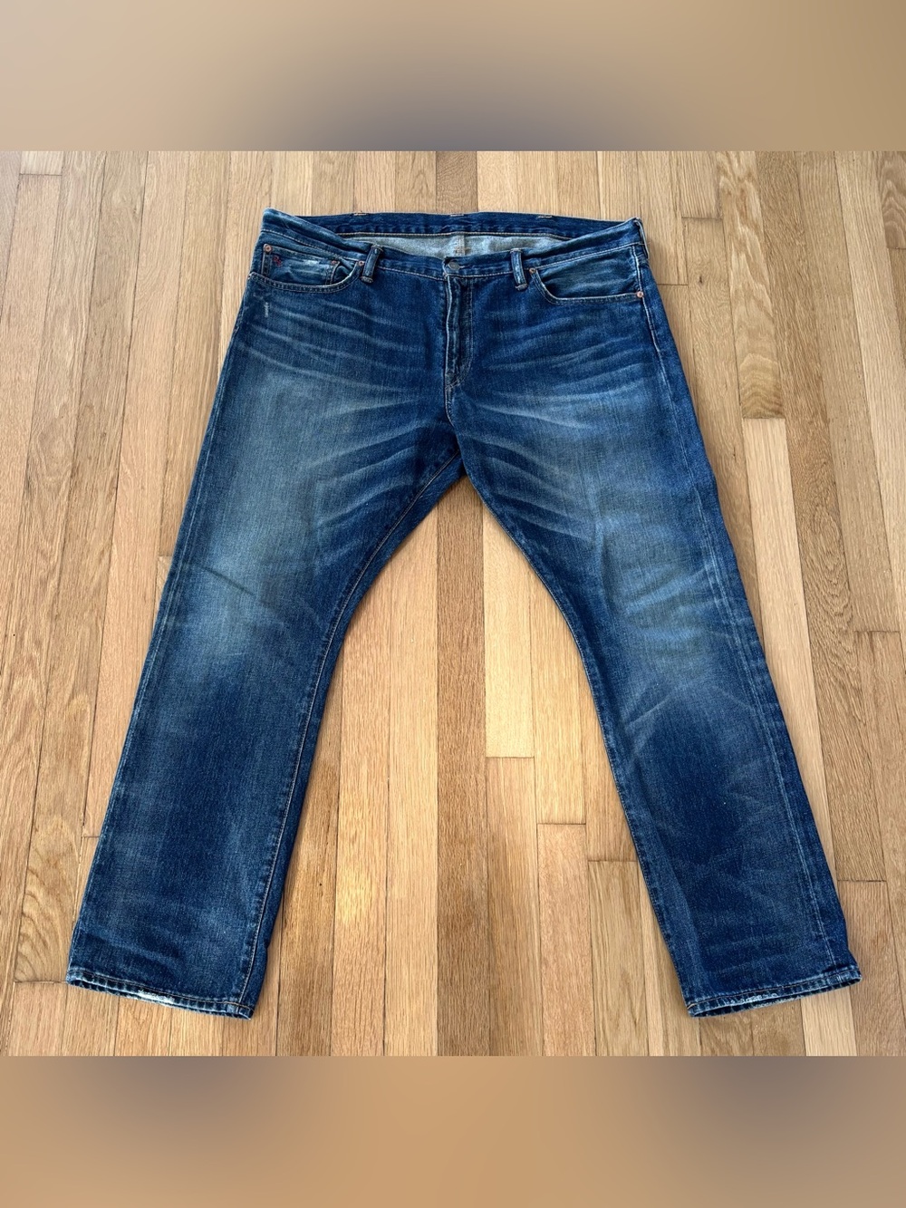 Vintage Polo Ralph Lauren Stratford Jeans Mens 38x30 Faded Distressed Denim Vtg